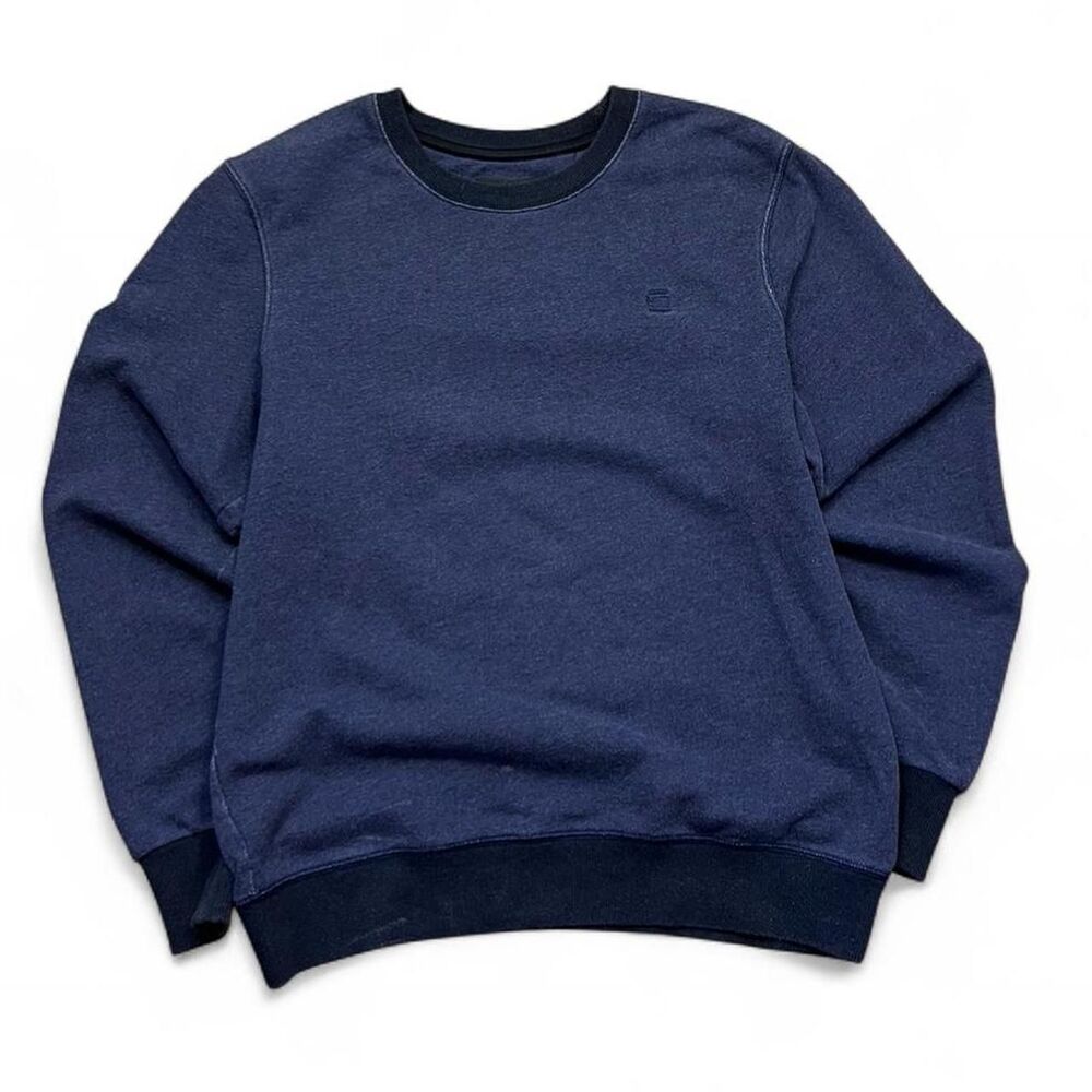 Y2k G-star Men's Navy and Blue Sweatshirt